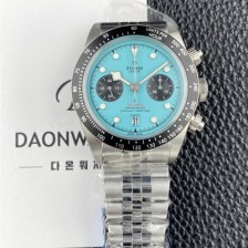 미러급 튜더 남성용 헤리티지 블랙베이 M79360N 크로노그래프 팬더 41mm 오토매틱 7750무브먼트 플라밍고 블루 다이얼 tud5139 Ⅳ