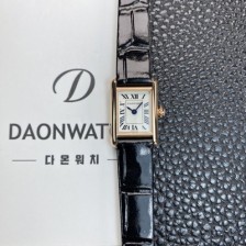 미러급 까르띠에 여성용 탱크 루이스 미니 WGTA0212 18K 로즈골드 24mm 가죽줄 쿼츠 무브먼트 화이트 다이얼 car69375 Ⅳ