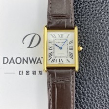 미러급 까르띠에 남성용 2025신상! 탱크 루이스 18K 옐우골드 38.1mm 악어가죽 오토매틱 무브먼트 화이트 다이얼 car69386 Ⅳ