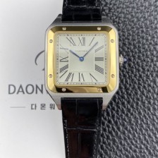 미러급 까르띠에 남성용 산토스 뒤몽 santos1612 엑스라지 46.6mm 쿼츠 무브먼트 실버 다이얼 car69378 Ⅳ