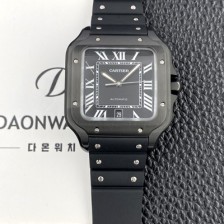 미러급 까르띠에 남성용 산토스 드 까르띠에 워치 WSSA0039 라지 39.8mm 오토매틱 9015 무브먼트 블랙 다이얼 car69395 Ⅳ