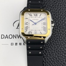 미러급 까르띠에 남성용 산토스 드 까르띠에 워치 W2SA0009 라지 39.8mm 18K 옐우골드 오토매틱 9015 무브먼트 화이트 다이얼 car69397 Ⅳ