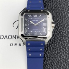미러급 까르띠에 남성용 산토스 드 까르띠에 워치 WSSA0071 라지 39.8mm 오토매틱 9015 무브먼트 블루 다이얼 car69398 Ⅳ